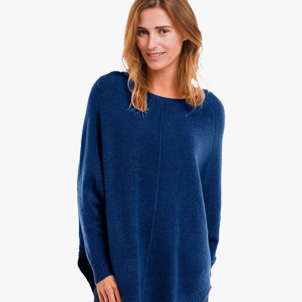 Ellos Blue Poncho Sweater